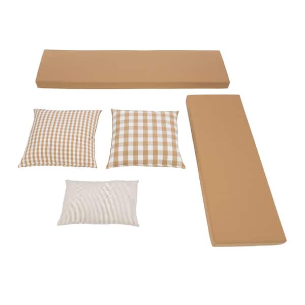 Linon Home Decor Rocky Beige 5-piece Nook Cushion and Pillow Set