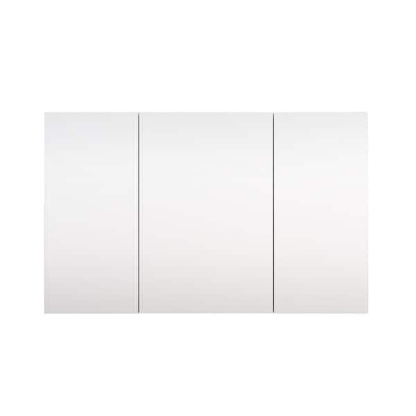48 in. W x 30 in. H Rectangular Medicine Cabinet with Mirror in Silver with Adjustable Shelves, Soft-Close