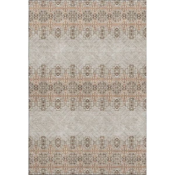 Addison Rugs Mayfield Premium Machine Washable Abstract AMF970 Brown 8 ft. x 10 ft. Area Rug