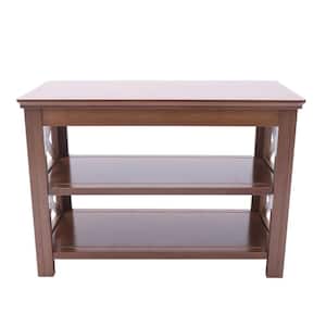 16.53 in. H 6-Pairs Brown Bamboo 2 Tier Shoe Rack Bench for Entryway Hallway Living Room