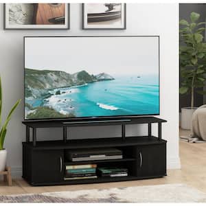 JAYA 47 in. Blackwood Particle Board TV Stand Fits TVs Up to 50 in. with Cable Management