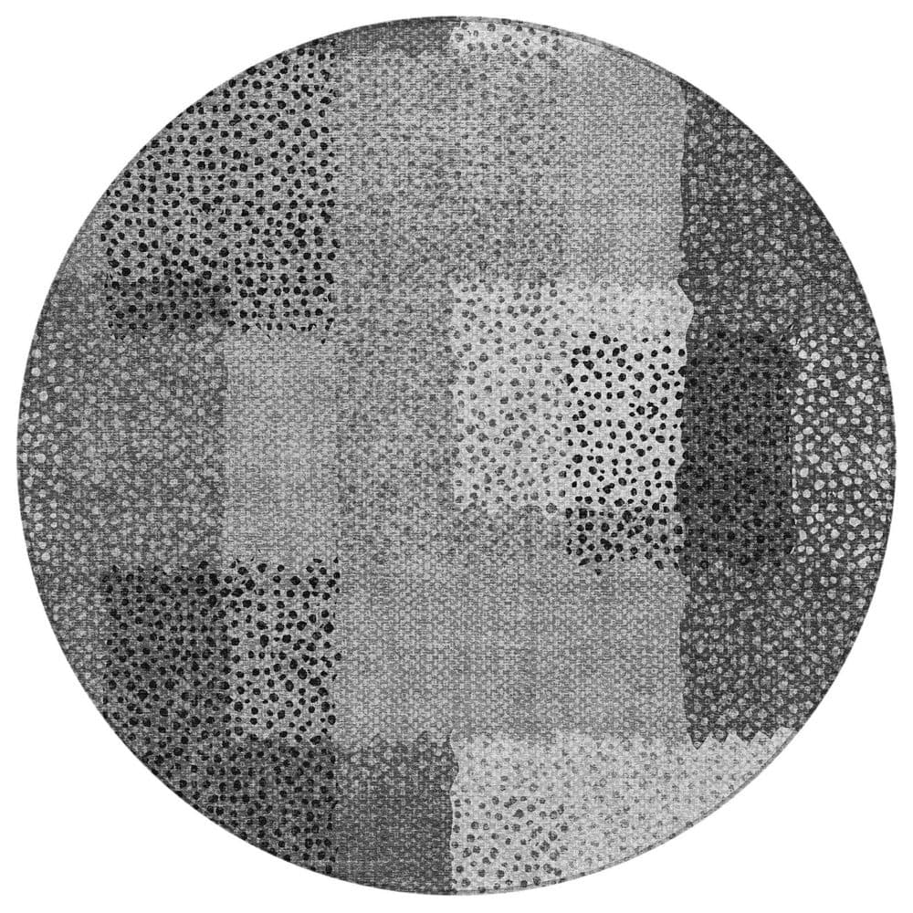 Chantille Machine Washable Indoor/Outdoor Abstract ACN2868 Gray 8 ft. x 8 ft. Round Rug price history on PriceWatchPro
