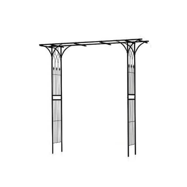 Amucolo 81 in.Black Garden Arbor Trellis Metal Archway for Climbing Plants