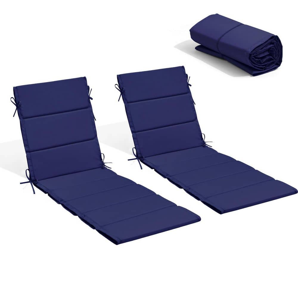 80 in. x 26 in. 2-Piece Cushion Guard Deep Seating Outdoor Chaise Lounge Cu