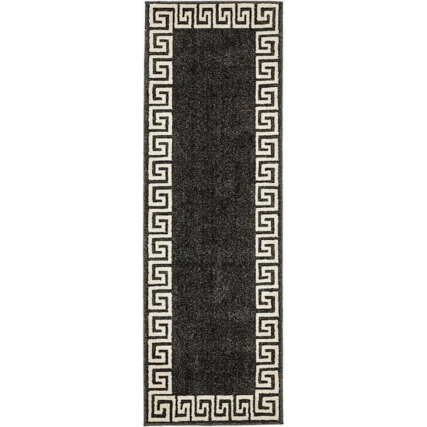 Athens Modern Charcoal 2' 0 x 6' 0 Runner Rug