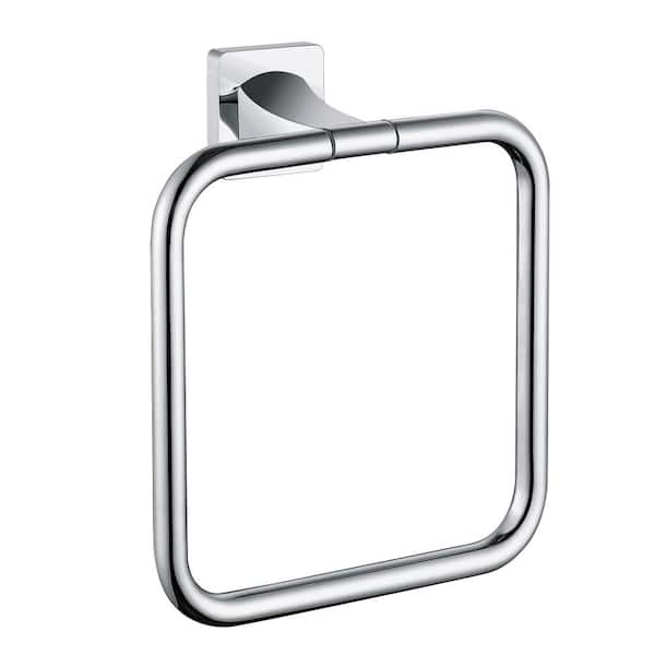 ruiling Bath Wall Mounted Towel Ring Hand Towel Holder in Spot Resist Chrome