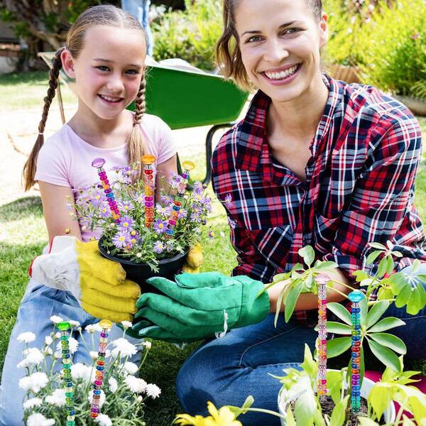 Justincity 9.8 in. Multicolor Plastic Stainless Steel Garden Stake