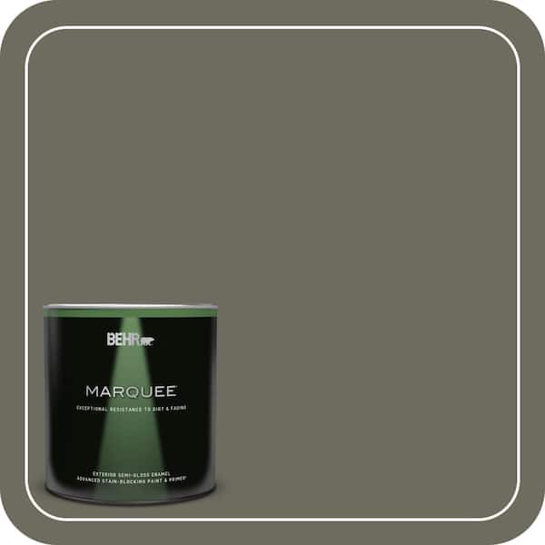 BEHR MARQUEE 1 qt. #N370-6 Gladiator Gray Semi-Gloss Enamel Exterior Paint & Primer