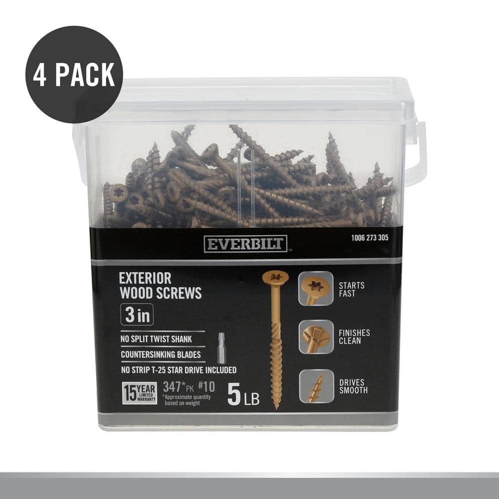 9 in. x 3 in. Star Drive Flat Head Exterior Wood Screws 20 lbs.-Box (1668-P