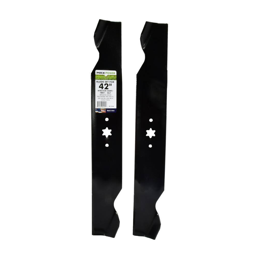 MaxPower 2 Blade Set for Many 42 in. Cut MTD, Cub Cadet, Troy Bilt