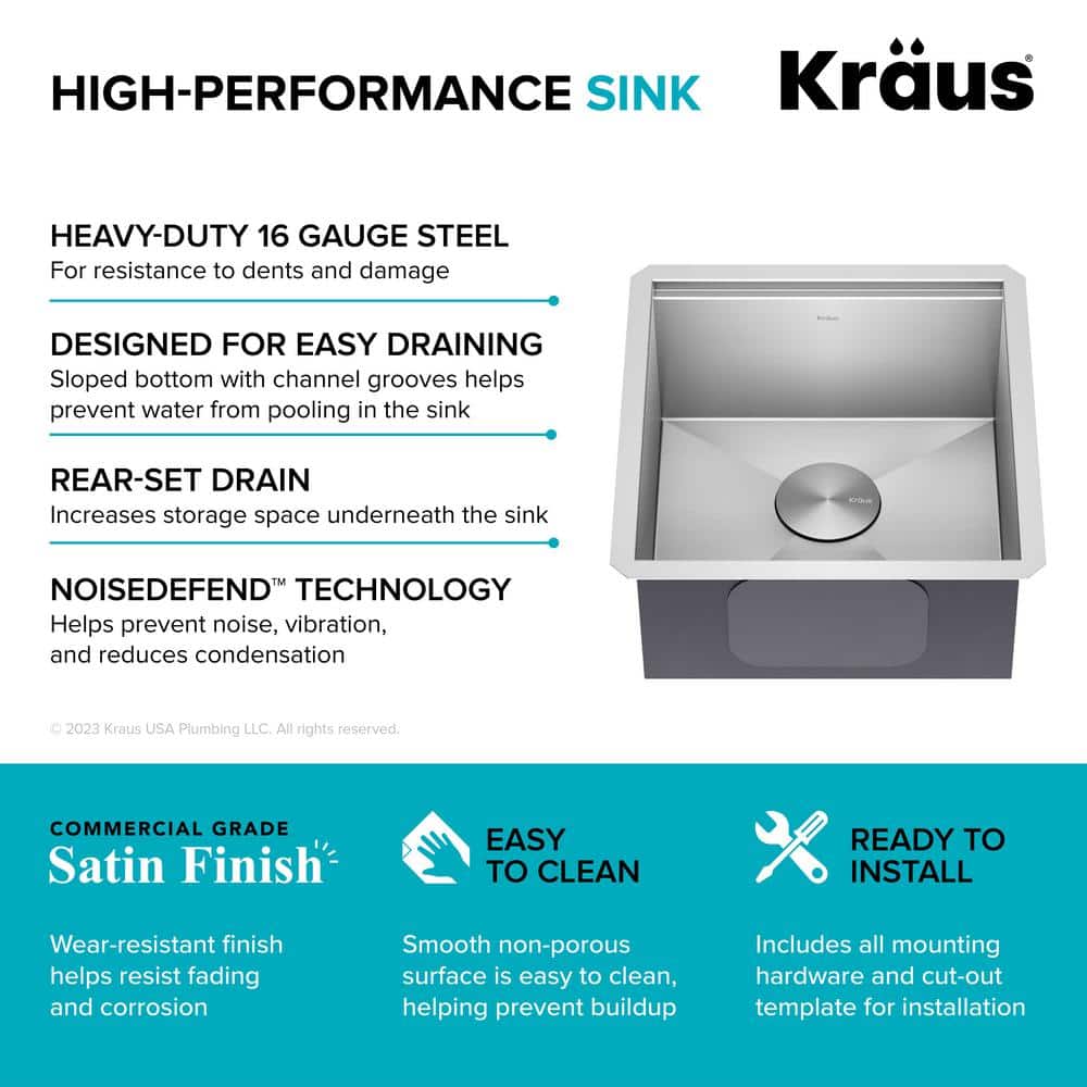 Kore 19-Inch Stainless Steel Drop-In Farmhouse Kitchen Sink