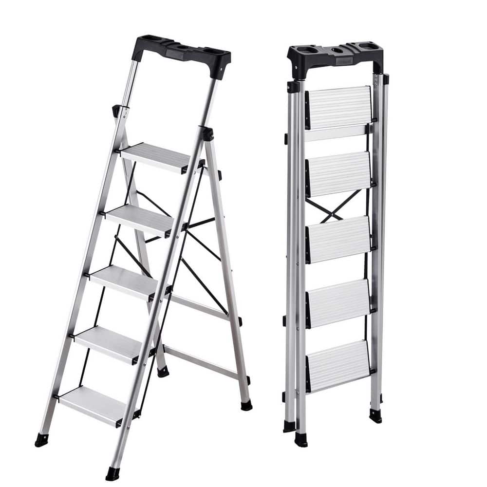 洋楽 Stodder - Definition Af en Stodder VEVOR 5 Step Ladder, Folding Step Stool with Wide Anti-Slip Pedal