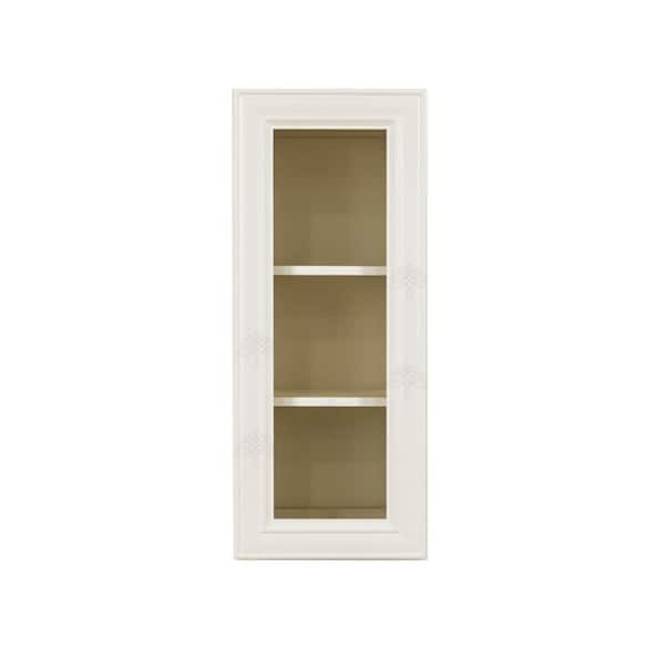 LIFEART CABINETRY Princeton Assembled 21 in. x 36 in. x 12 in. Wall Mullion Door Cabinet with 1-Door 2-Shelves in Off-White