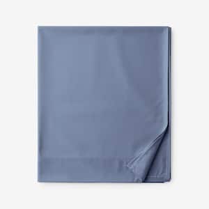 Company Cotton Wrinkle-Free Sateen Infinity Blue Sateen Full Flat Sheet