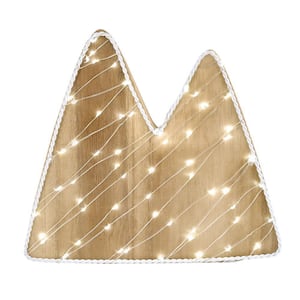 Mountain Shaped Lighted LED Natural Wood Wall Decor