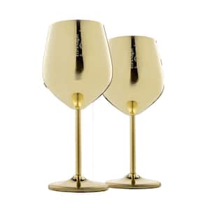 18 oz. Full-Bodied Gold Outdoor Use Wine Glass Set of 2