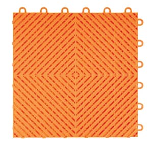 Ribtrax Smooth Home 12 in. W x 12 in. L Tropical Orange Polypropylene Tile Flooring (10-Pack)