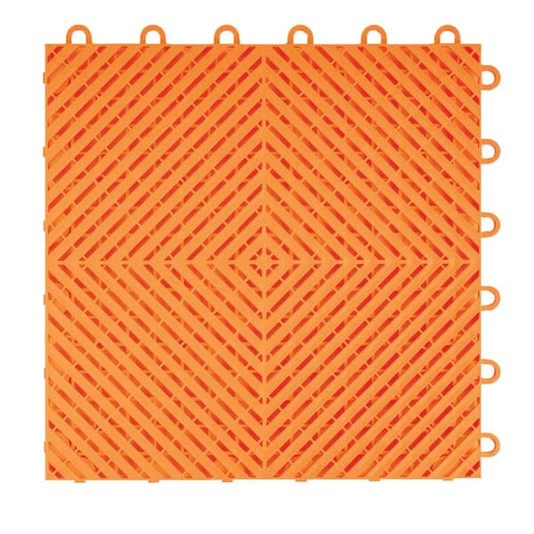 Swisstrax Ribtrax Smooth Home 12 in. W x 12 in. L Tropical Orange Polypropylene Tile Flooring (10-Pack)