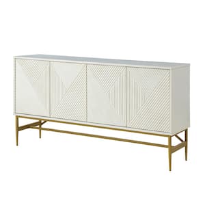 Wemher White 65 in. Wide Sideboard with Adjustable Shelves