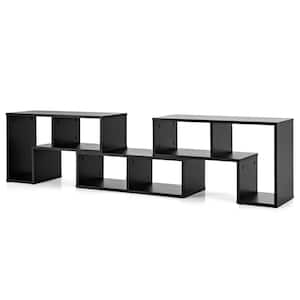 Black TV Stand Fits TVs up to 65 in. Modern Entertainment Center Storage Bookcase (3-Pieces)