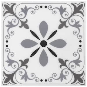 11.8 in. x 11.8 in. PVC Peel and Stick Backsplash, Floor and Wall Tile for Kitchen and Bathroom, Gray (10-Pack)