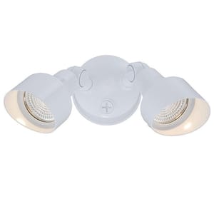 Flood Lights Collection 2-Light White Outdoor LED Light Fixture