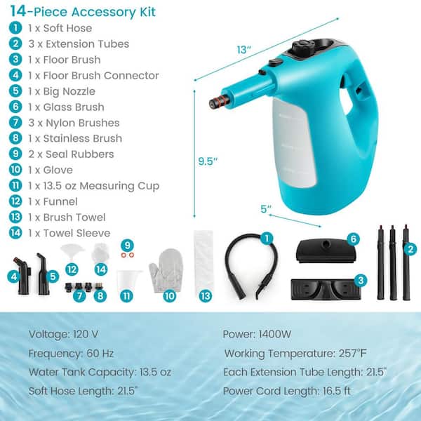 Costway 1400-Watt Multipurpose Handheld Steam Cleaner Corded Steam