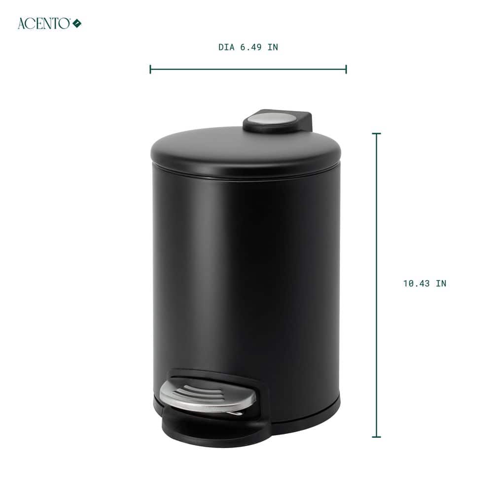 Matte Black Stainless Steel Round Pedal Trash Can