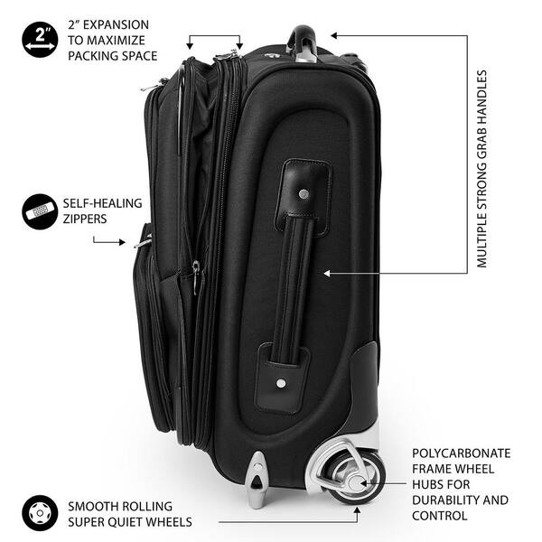 Team Color College Luggage Set Denco 2-Piece University Of Miami Hurricanes Luggage Set – 21" Hardcase Spinner & 19" Laptop Backpack Team Color Luggage Backpack