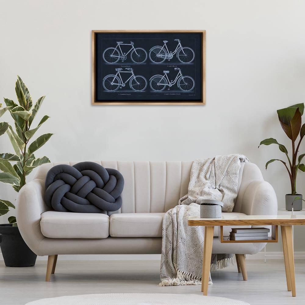 Traditional Bicycle Styles Diagram by Phillipa Katz Brown Floater Frame Travel Graphic Art Print 21 in. x 31 in. price history on PriceWatchPro