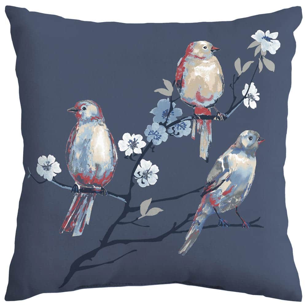 Hampton Bay Sky Birds Square Outdoor Throw Pillow TJ1T546B9D4 The