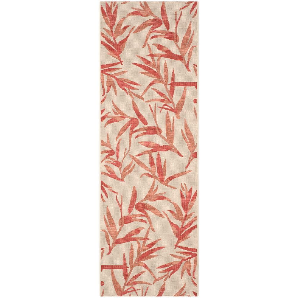Courtyard Beige/Terracotta 2 ft. x 7 ft. Floral Indoor/Outdoor Patio  Runner Rug price history on PriceWatchPro