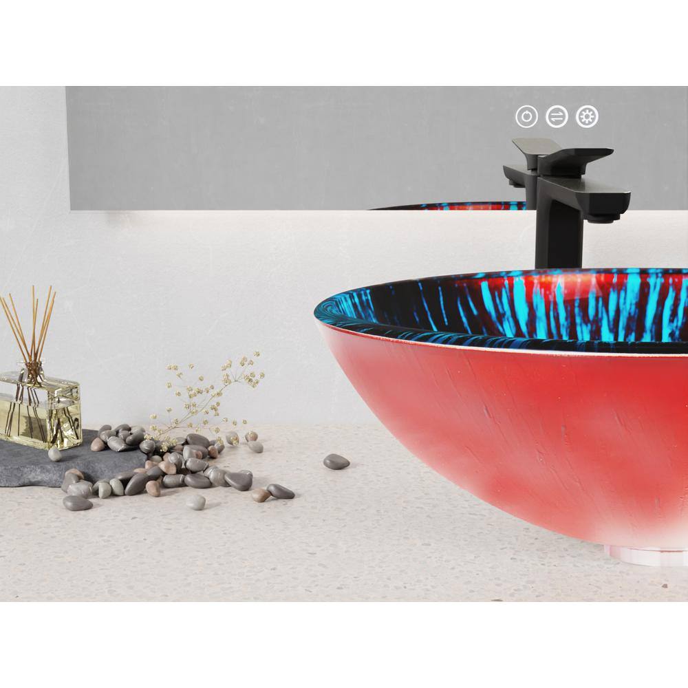 Stellar Burst Glass Circular Above-Counter Bathroom Sink