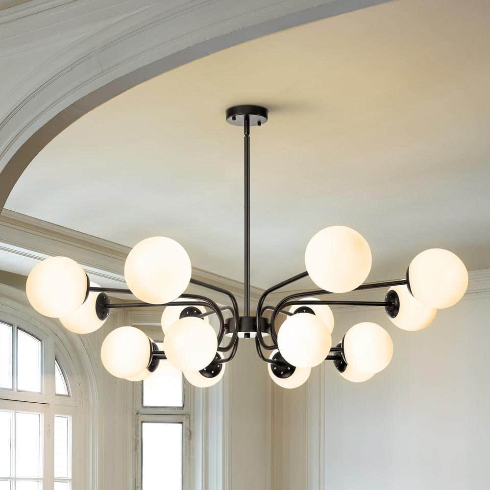 Daniel 16-Light Black Contemporary 2-Tiers Sputnik Chandelier price history on PriceWatchPro