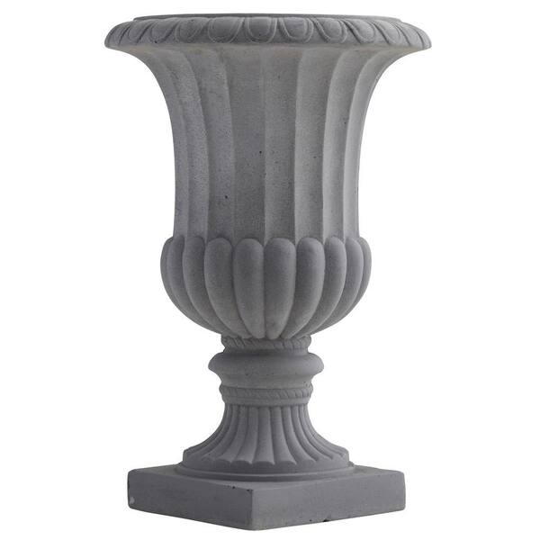 A & B Home 11 White and Silver Vintage Style Distressed Uma Pedestal Vase 