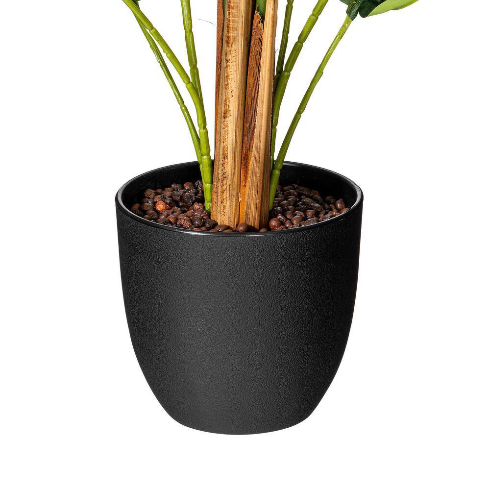 Tropical Oasis 58" Real Touch Fern Floor Plant in Black Planter