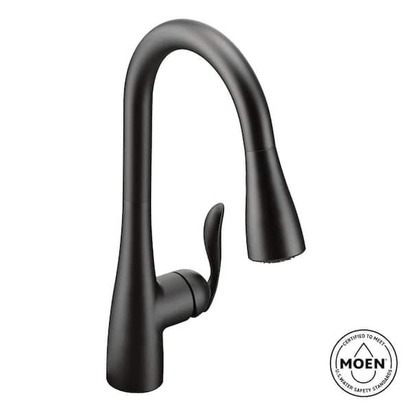 Arbor Single-Handle Pull-Down Sprayer Kitchen Faucet with Power Boost in Matte Black