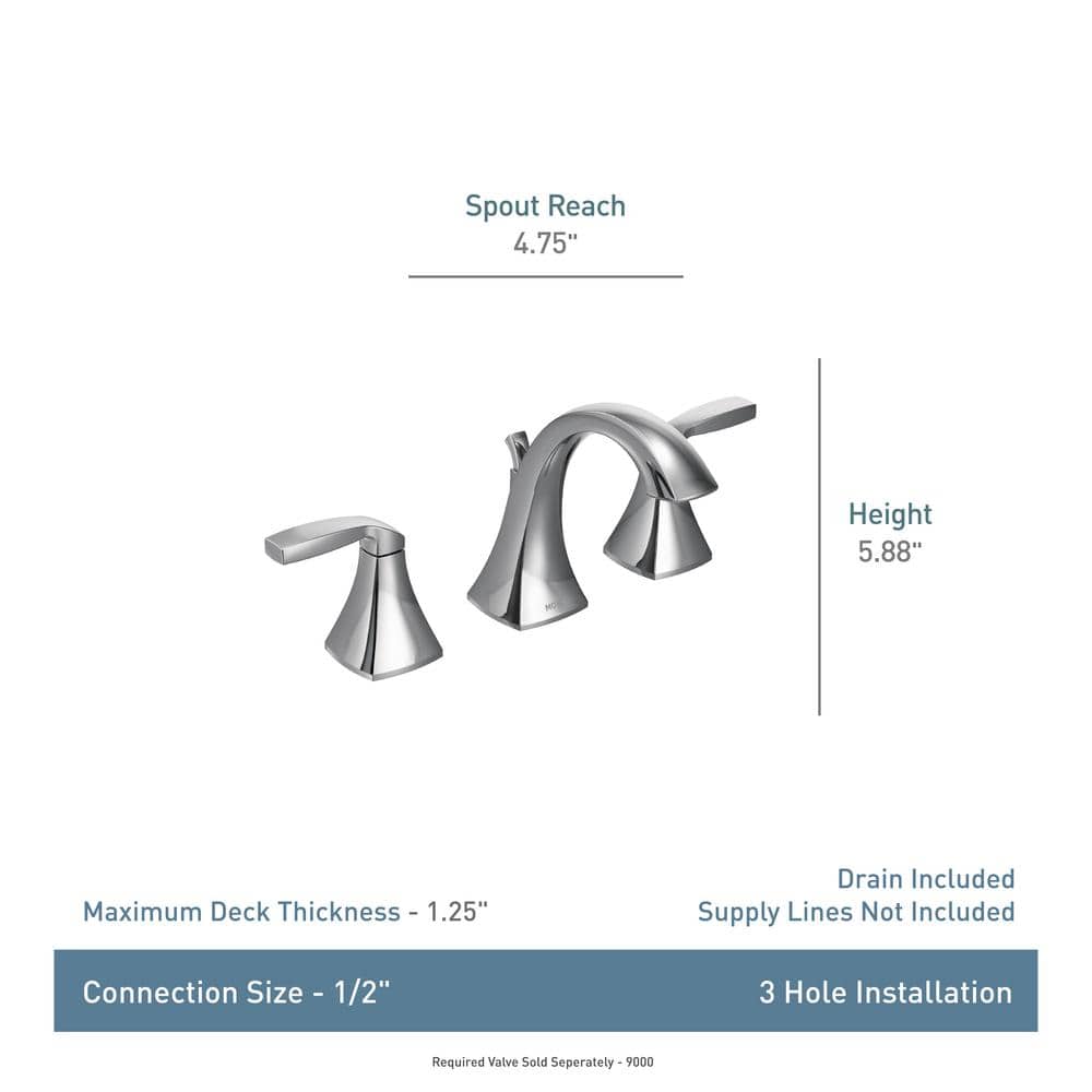 Voss Brushed Gold Two-Handle Widespread Bathroom Faucet