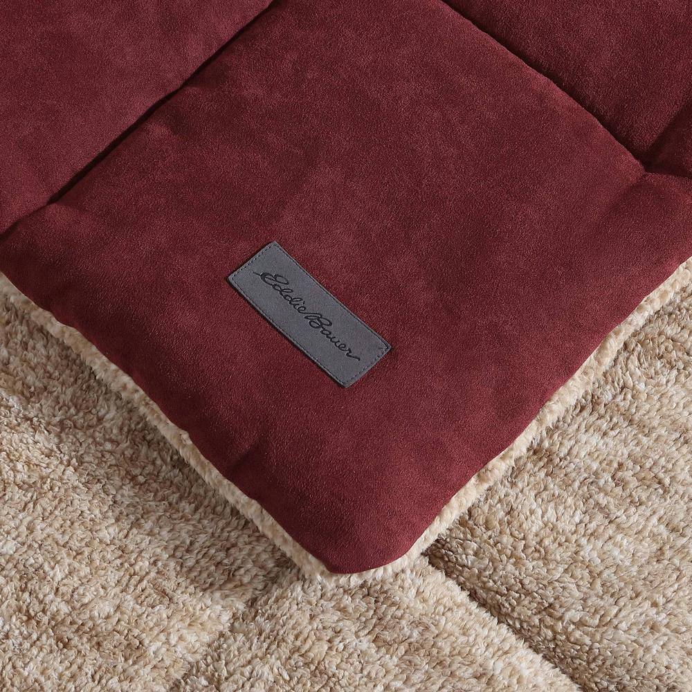 Twin Red Microfiber Reversible Comforter and Sham Set