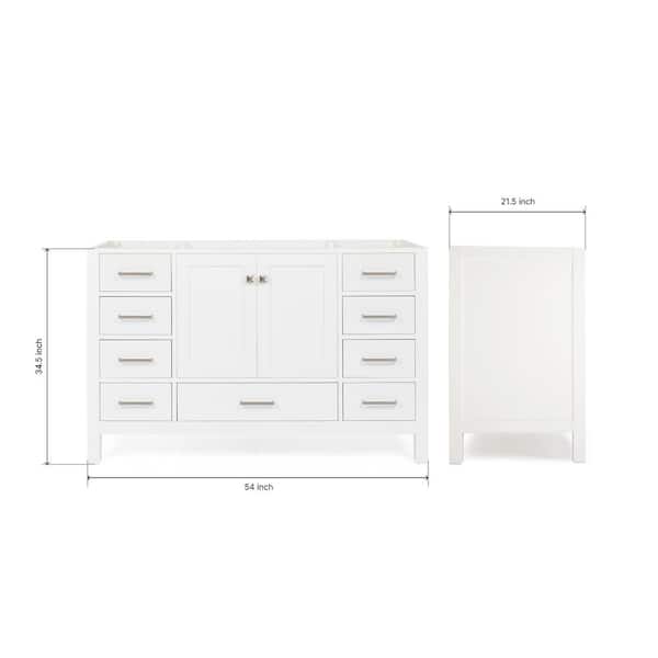 Cambridge 54 in. W Vanity Cabinet Only in White
