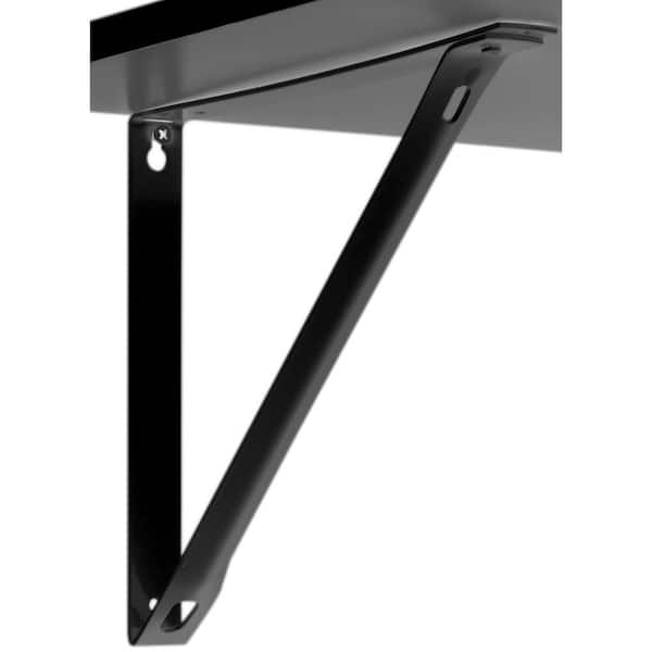 10.24 in. L  Matte Black Steel Shelving Decorative Bracket