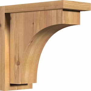 5-1/2 in. x 12 in. x 12 in. Western Red Cedar Huntington Smooth Corbel with Backplate
