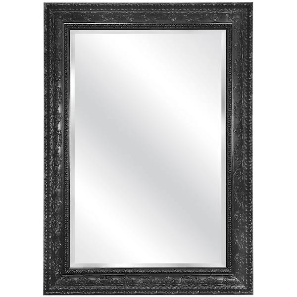 Home Decorators Collection Black 31.4 in. W x 43.3 in. H Rectangle Plastic Framed Mirror