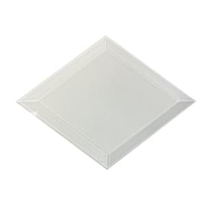 Frosted Elegance White 6 in. x 8 in. Beveled Diamond Glass Peel and Stick Subway Wall Tile (20.04 sq. ft./Case)
