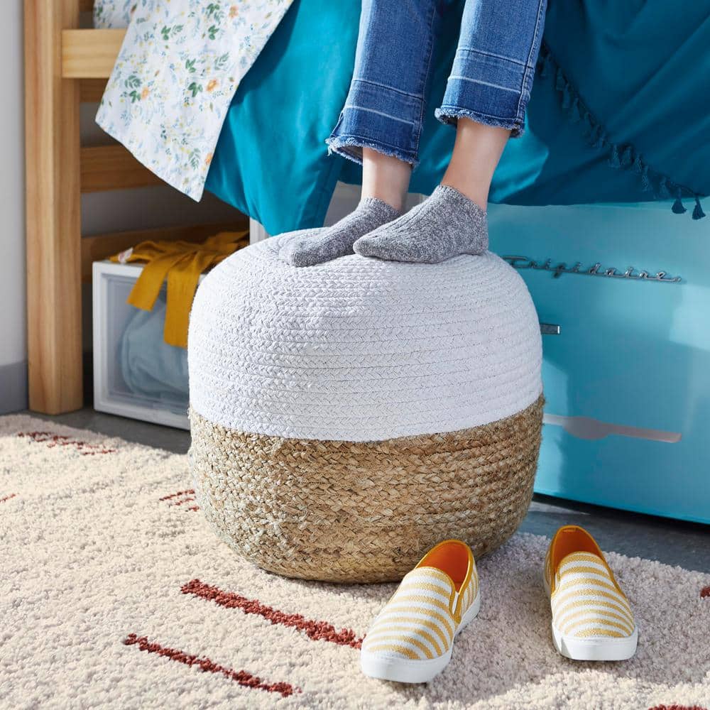 Kids' Geometric Shag Rust & White 5'3" x 7' Area Rug