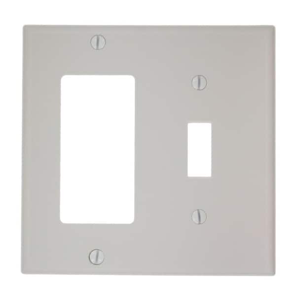 2-Gang White 1-Toggle / 1-Decora/Rocker Nylon Standard Wall Plate (1-Pack) 80707-W