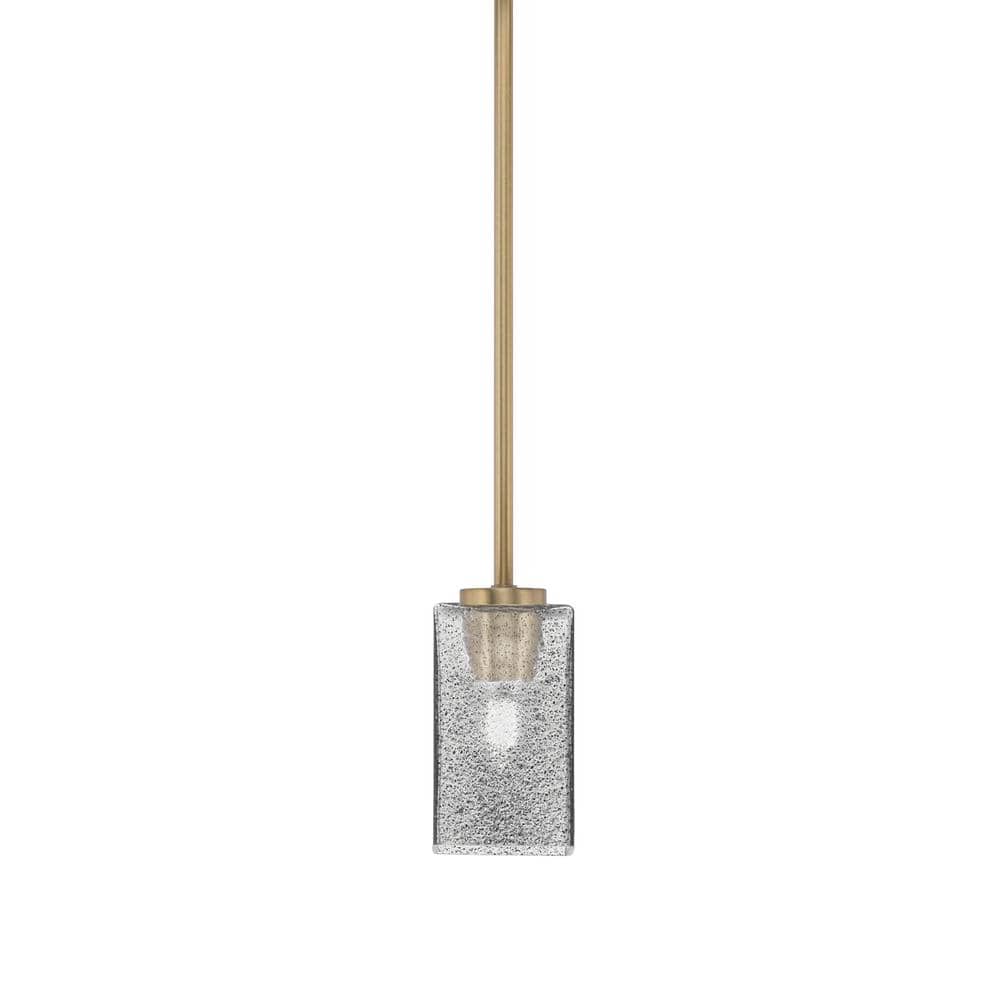 Cottonwood 100-Watt 1-Light New Age Brass Shaded Pendant Light with 3.5 in.