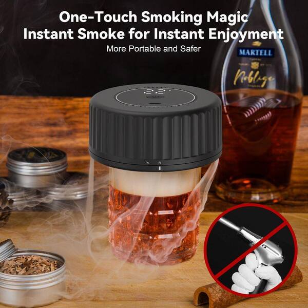 Lynzavix Black Electric Whiskey Smoker with 6 Wood Chip Flavors
