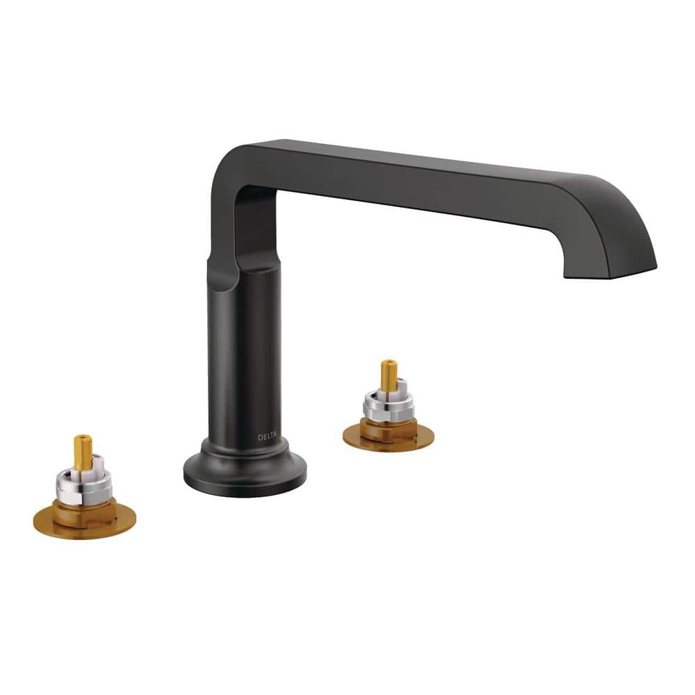 Delta Tetra 2 Handle Roman Tub Faucet Trim Kit In Matte Black Valve