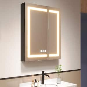 30 W x 36 H Surface Mount Medicine Cabinet / Rectangular Black Aluminum Recessed Medicine Cabinet with LED Mirror